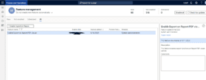 Dynamics 365 enable feature